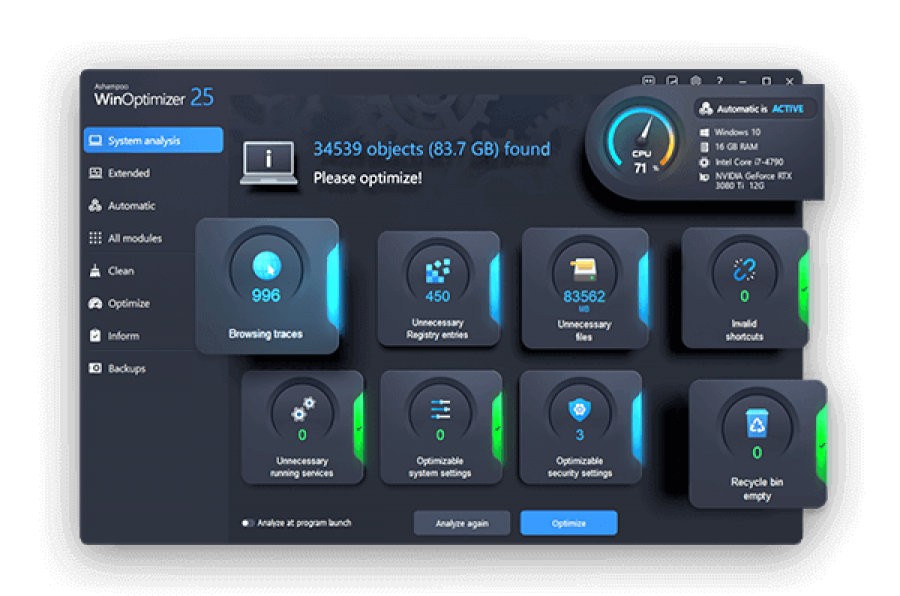 Ashampoo WinOptimizer 25 (1 PC - perpetual) ESD Download