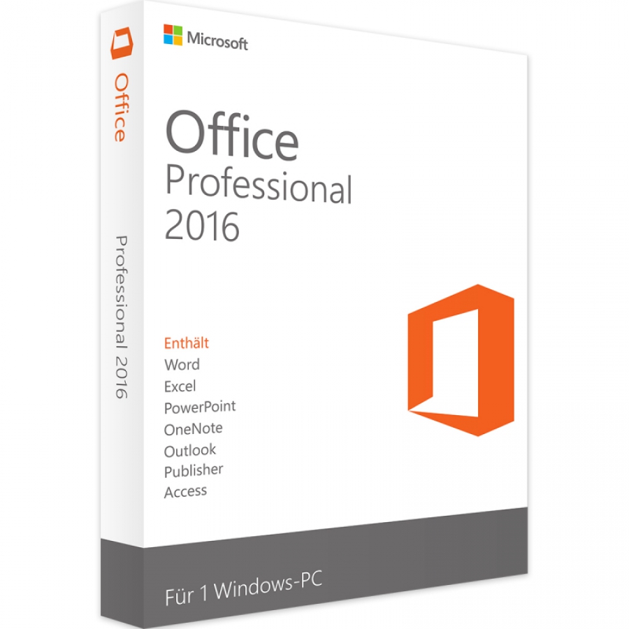 Microsoft Office 2016 Professional 1 PC Download Licence