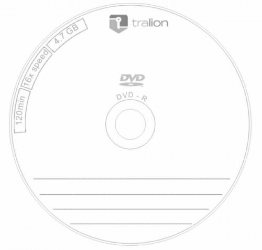 100 Stück DVD-R Rohlinge weiß bedruckbar Tralion Spindel