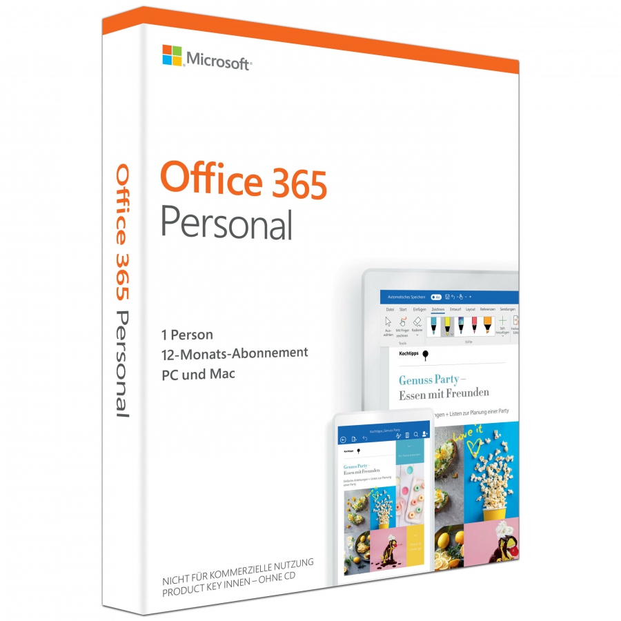 Microsoft Office 365 Personal 1 User, 1 Year PKC Box
