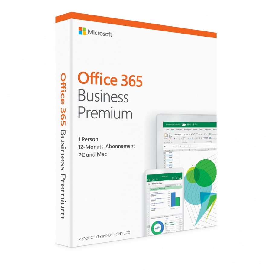 Microsoft Office 365 Business Premium 1 User, 1 Year PKC Box for PC/MAC