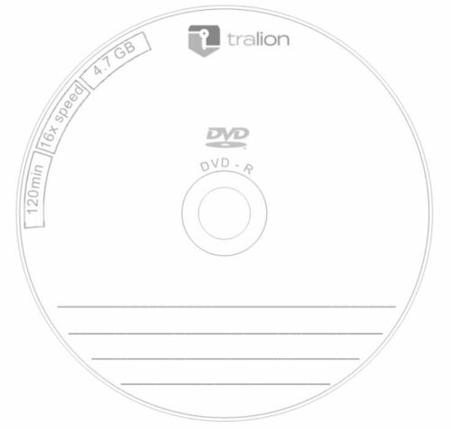 100 Stück DVD-R Rohlinge weiß bedruckbar Tralion Spindel
