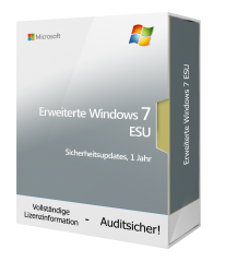 Erweiterte Windows 7-Sicherheitsupdates ESU, 1 Jahr