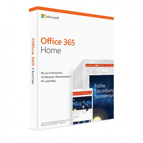 Microsoft Office 365 Home 6 User, 1 Jahr PKC Box für PC/MAC