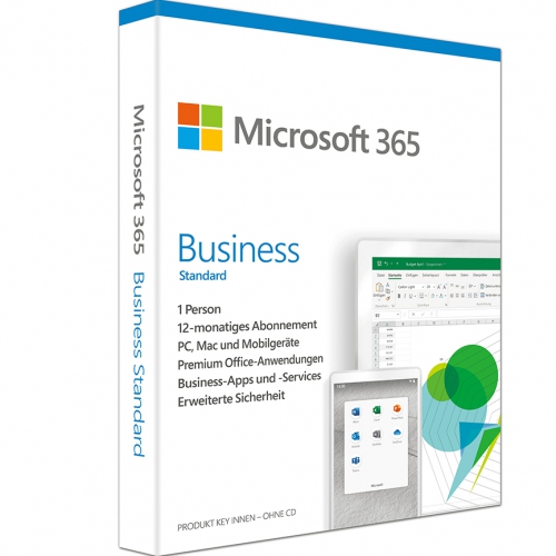 Microsoft 365 Business Standard 1 User, 1 Jahr PKC Box für PC/MAC