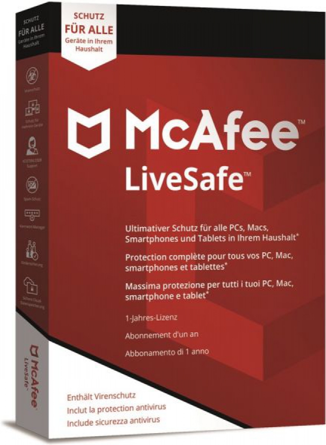 McAfee LiveSafe (unlimited Devices - 1 Jahr) GLOBAL